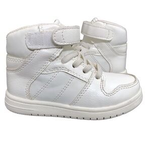 The Children’s Place White High Top Hook and Loop Lace Up Sneakers EUC
